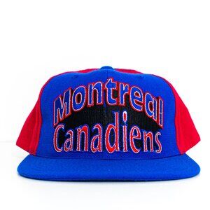 VTG 90s AJD Montreal Canadiens Double Line Snapback Hat